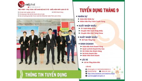 Công ty phụ tùng và đồ chơi ô tô Việt Phát tuyển dụng tháng 9/2017